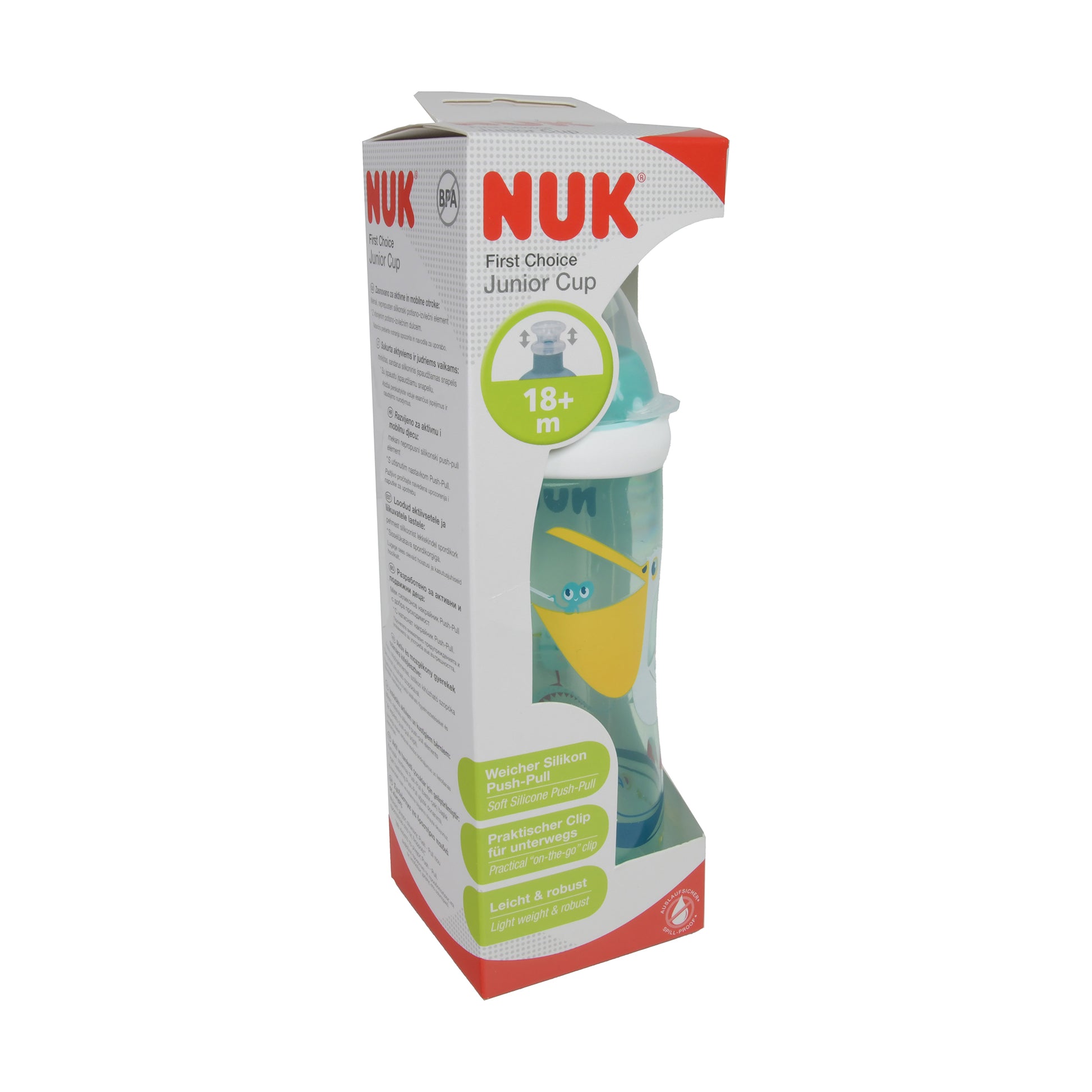 NUK Junior Cup Push-Pull Aufsatz Pelikan, 18+ Monate, 300ml, 1 St