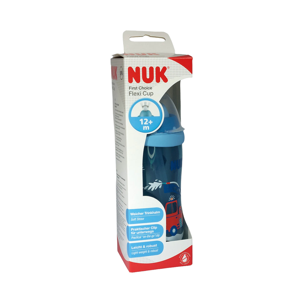 NUK Flexi Cup Soft-Trinkhalm-Becher Feuerwehr, 12+ Monate, 300ml, 1 St