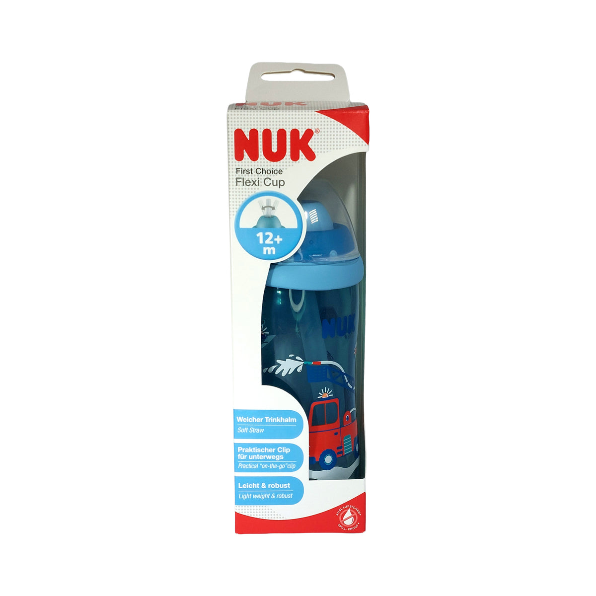 NUK Flexi Cup Soft-Trinkhalm-Becher Feuerwehr, 12+ Monate, 300ml, 1 St
