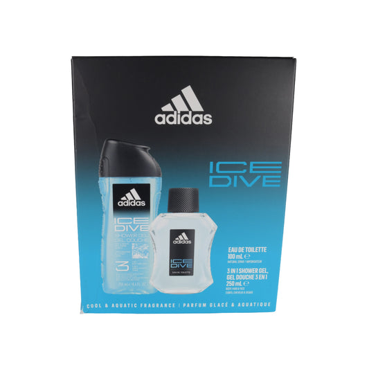 adidas Ice Dive Giftset EDT Spray 100ml & Shower Gel 250ml, 1 Set