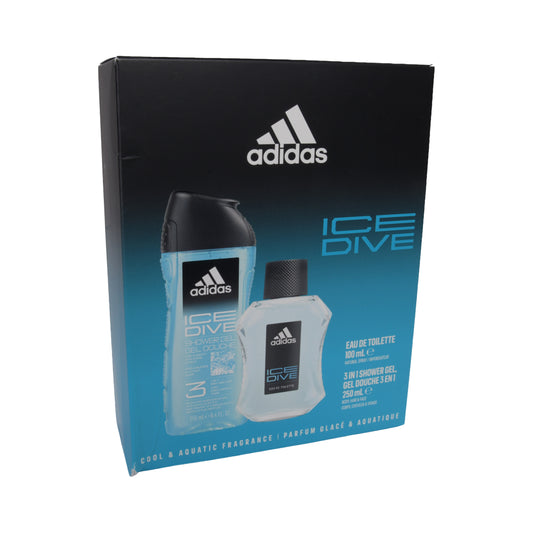 adidas Ice Dive Giftset EDT Spray 100ml & Shower Gel 250ml, 1 Set