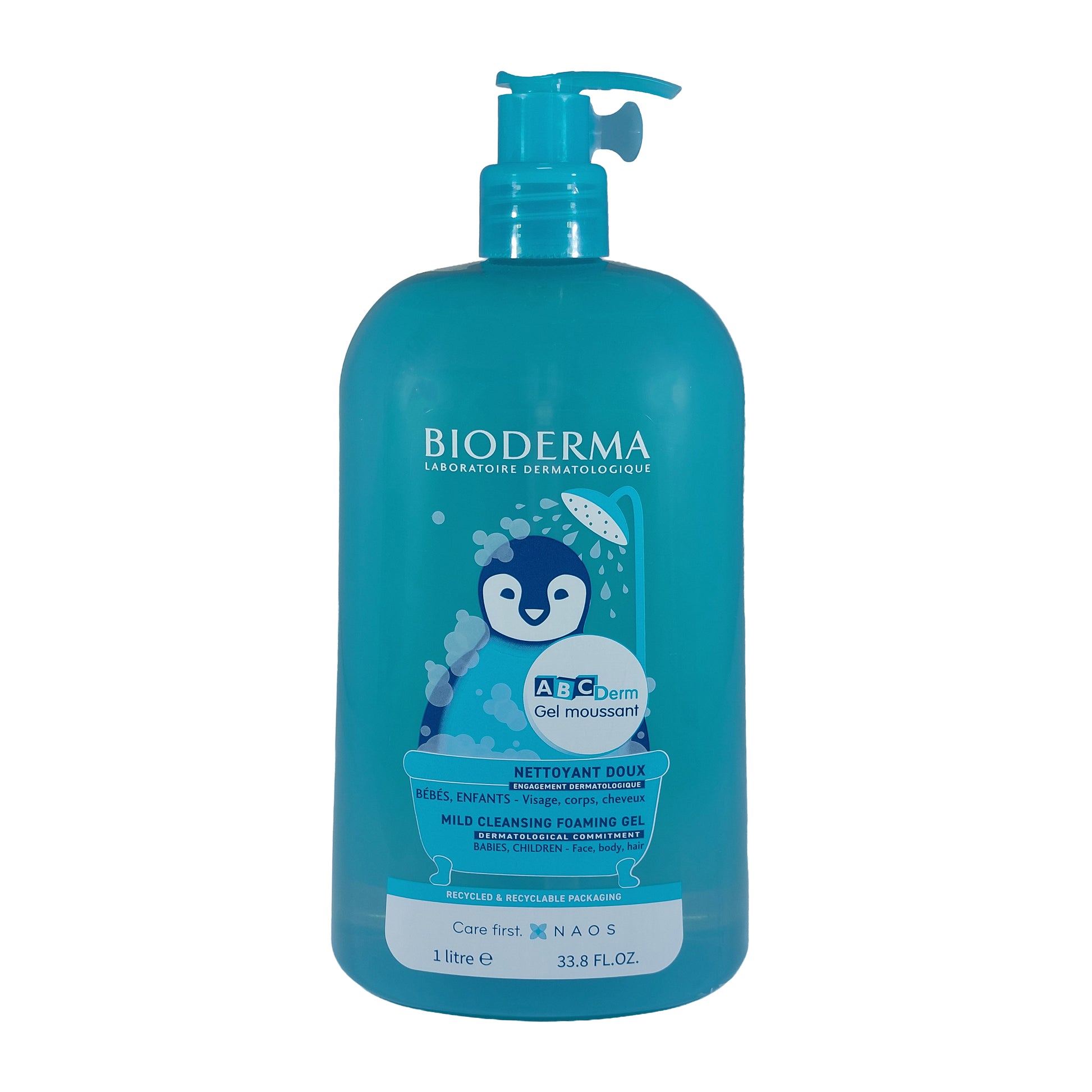Bioderma ABCDerm Gel Moussant Mild Cleansing Foaming Gel, 1000 ml