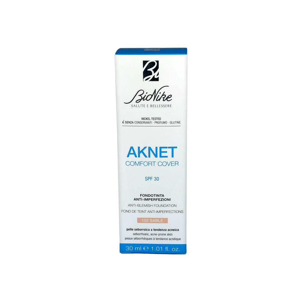 Bionike Aknet Comfort Cover Anti-Blemish Foundation SPF30, 30 ml