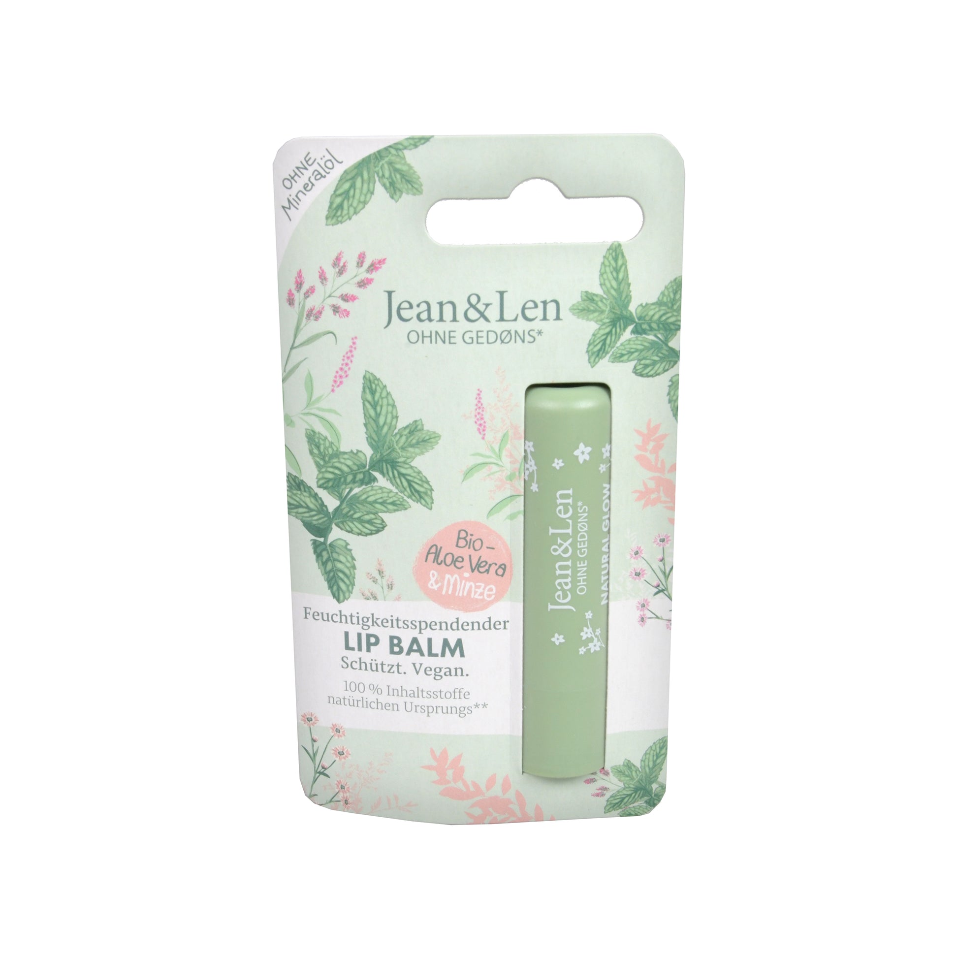Jean&Len Lip Balm Natural Glow Minze & Aloe-Vera, 4.7 g
