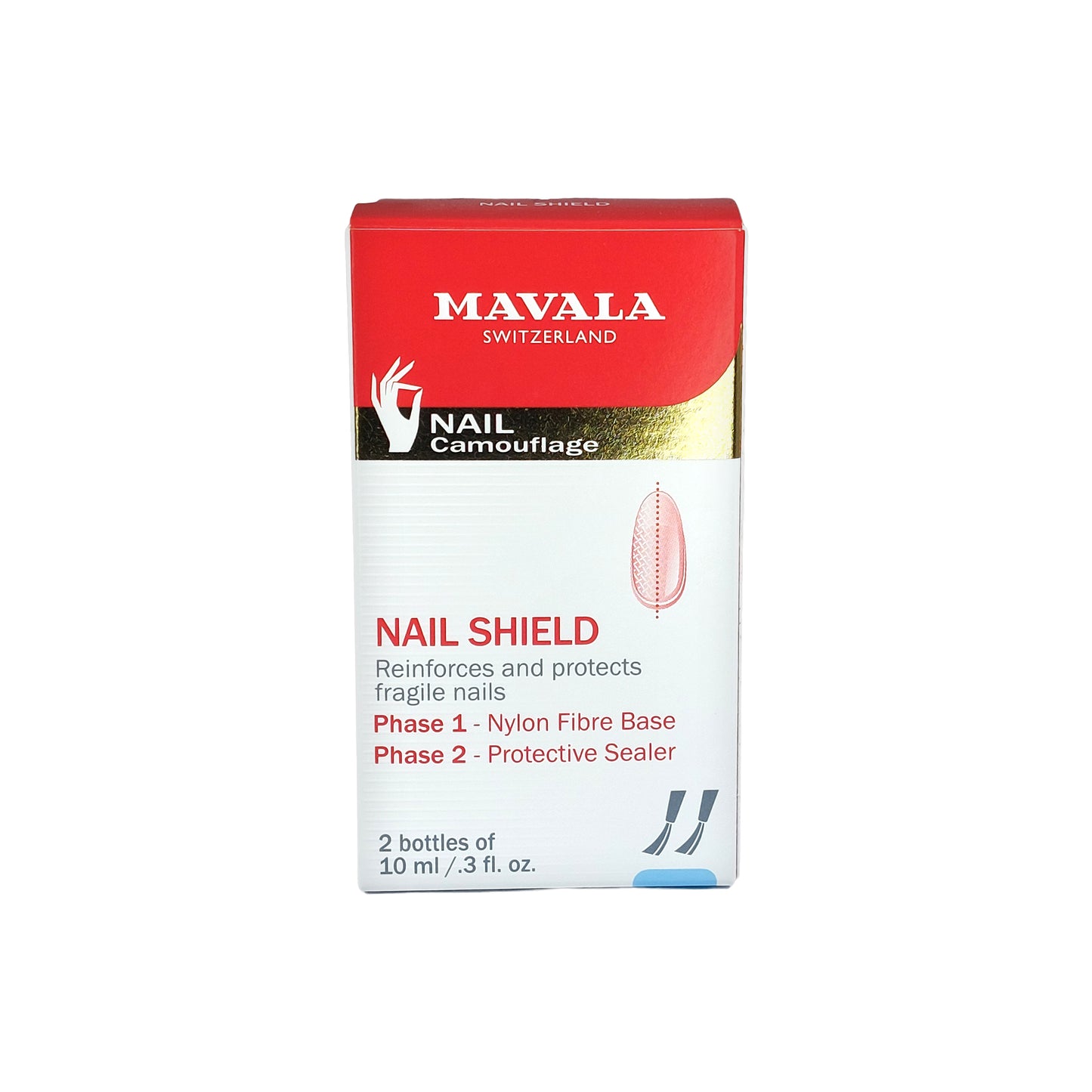 Mavala Nail Shield Nylon Fibre Base & Protective Sealer, 2x10 ml