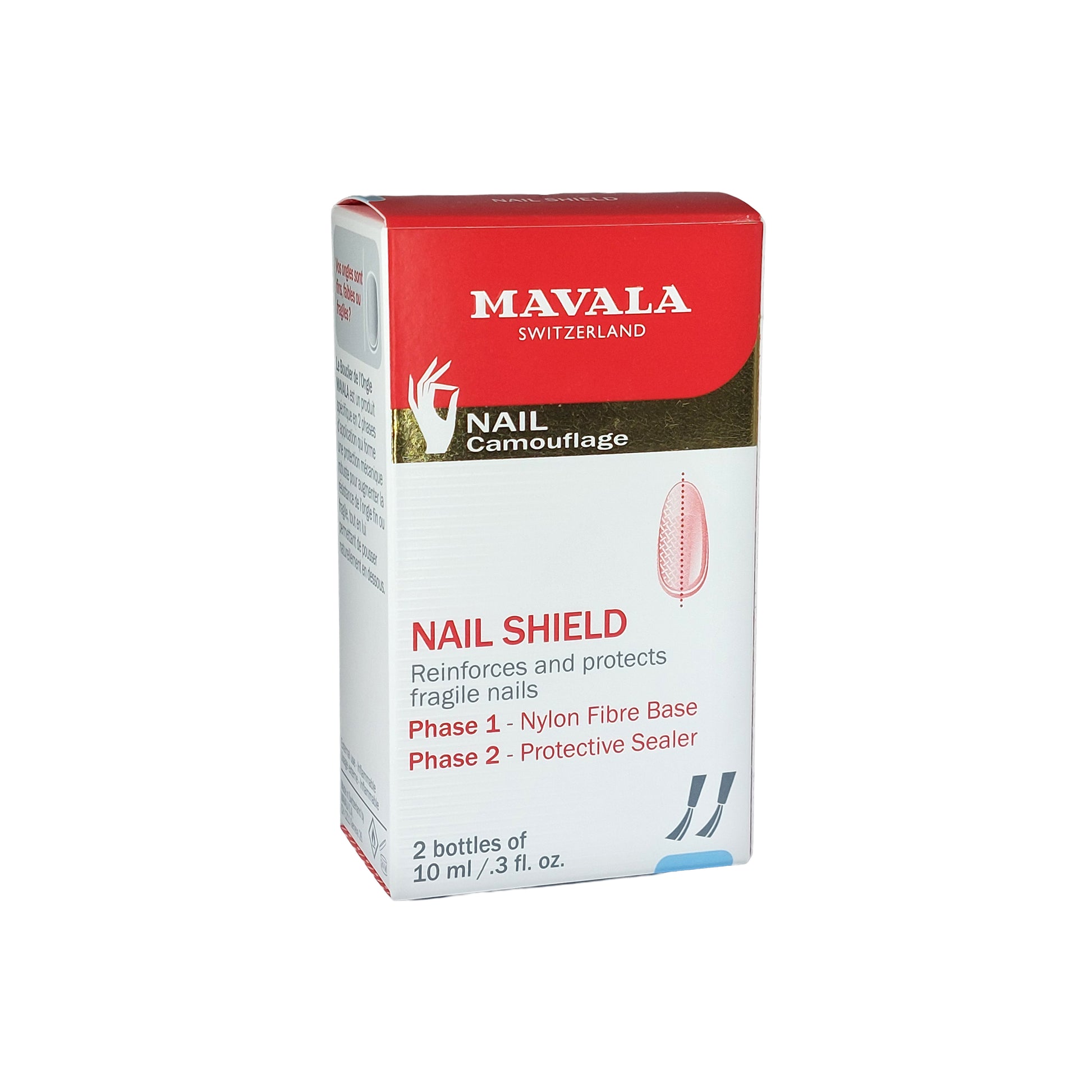 Mavala Nail Shield Nylon Fibre Base & Protective Sealer, 2x10 ml