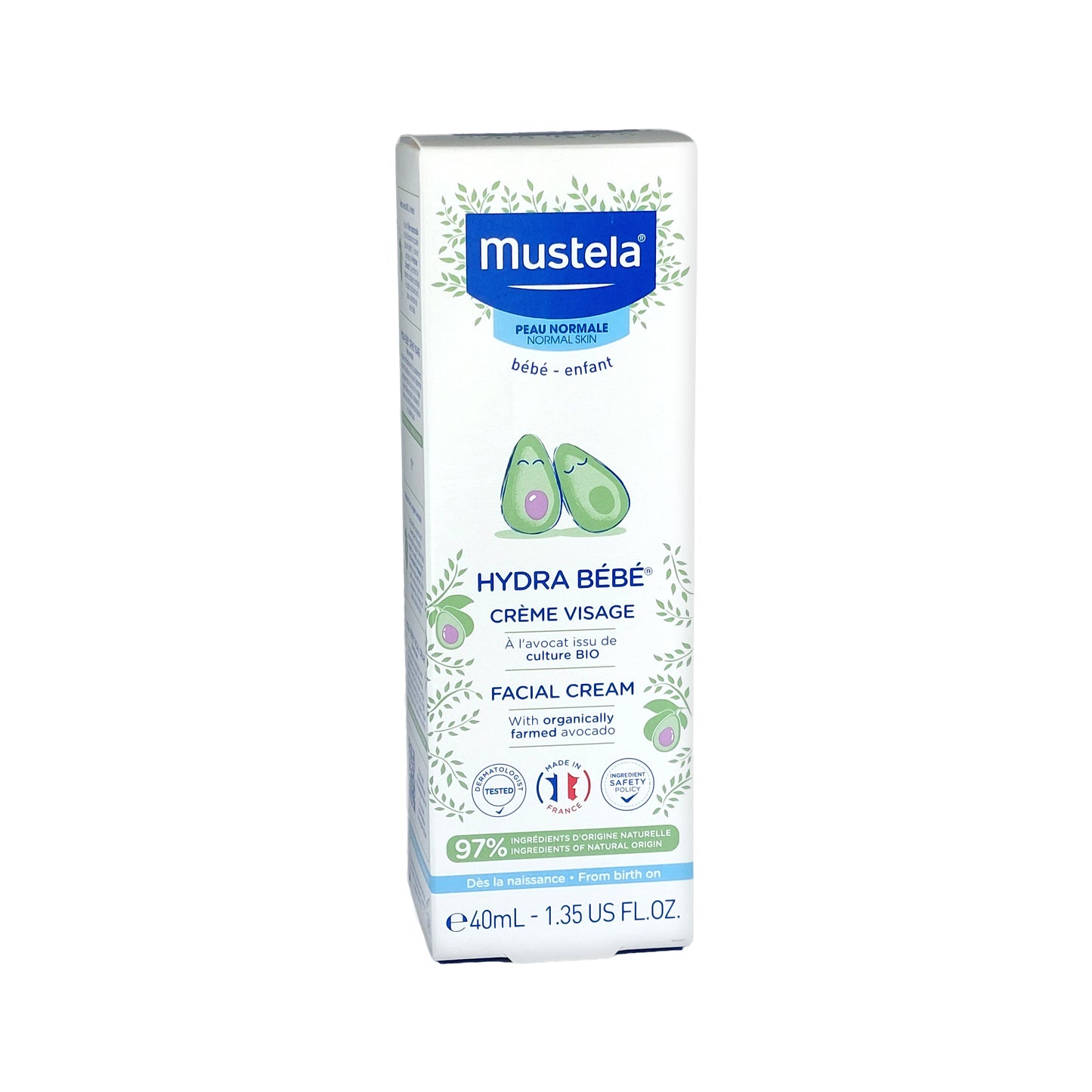 Mustela Baby Hydra Gesichtscreme mit Avocado, 40 ml