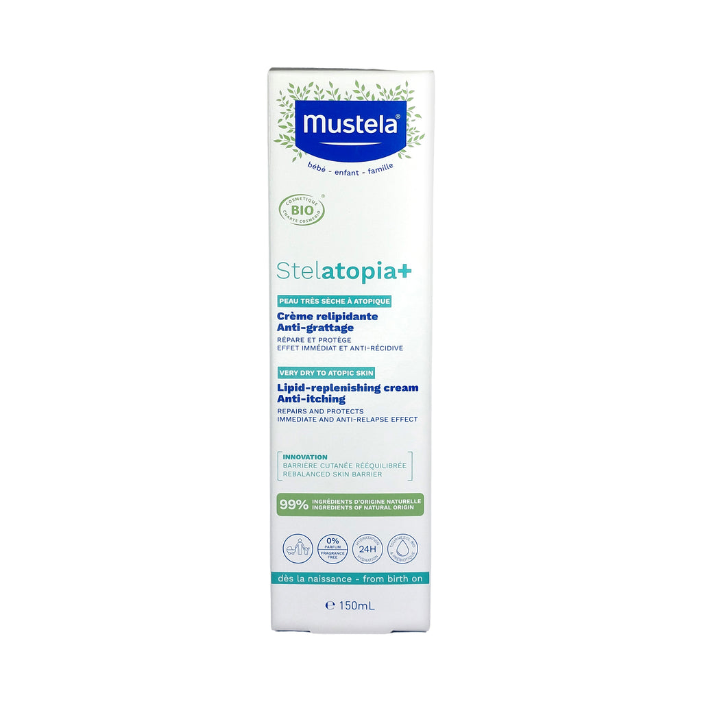 Mustela Baby Stelatopia+ rückfettende Creme gegen Juckreiz, 150 ml