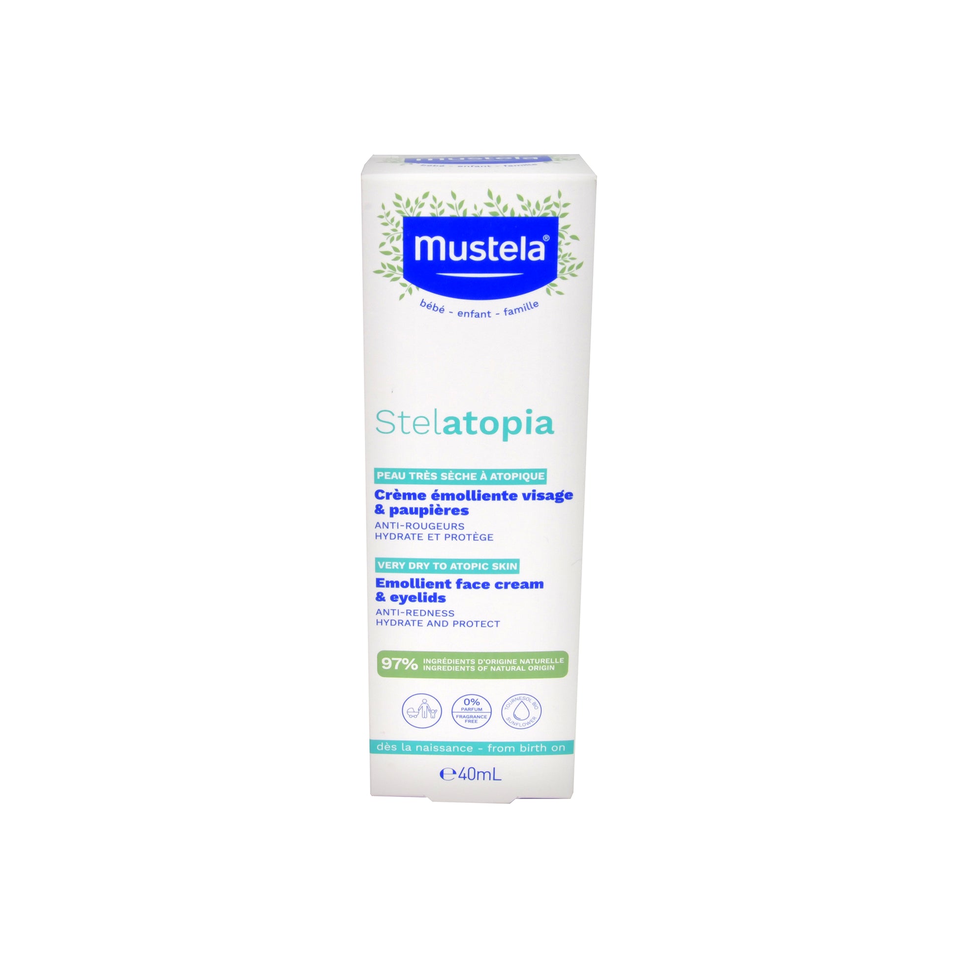 Mustela Baby Stelatopia Rückfettende Gesichtscreme, 40 ml