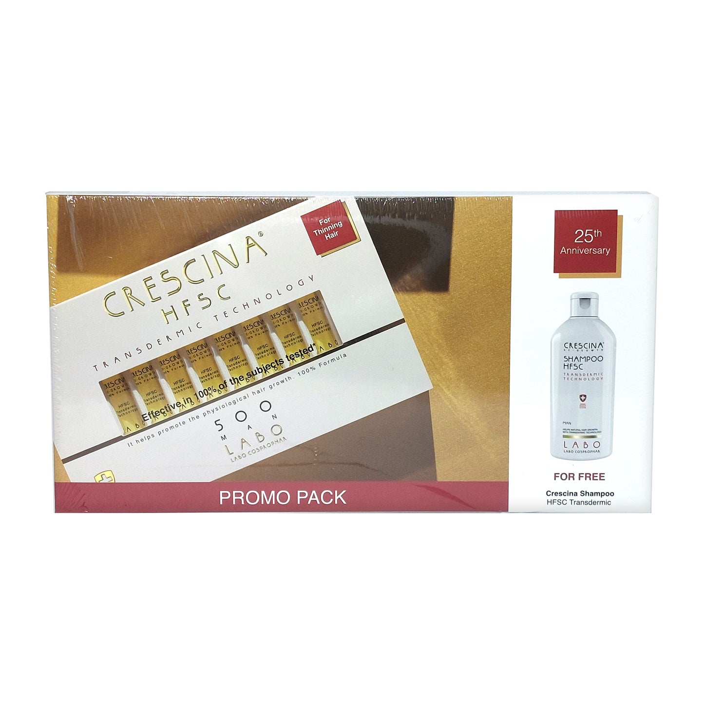Crescina HFSC Transdermic 500 MAN 20x3.5 ml + Shampoo 200 ml Promopack