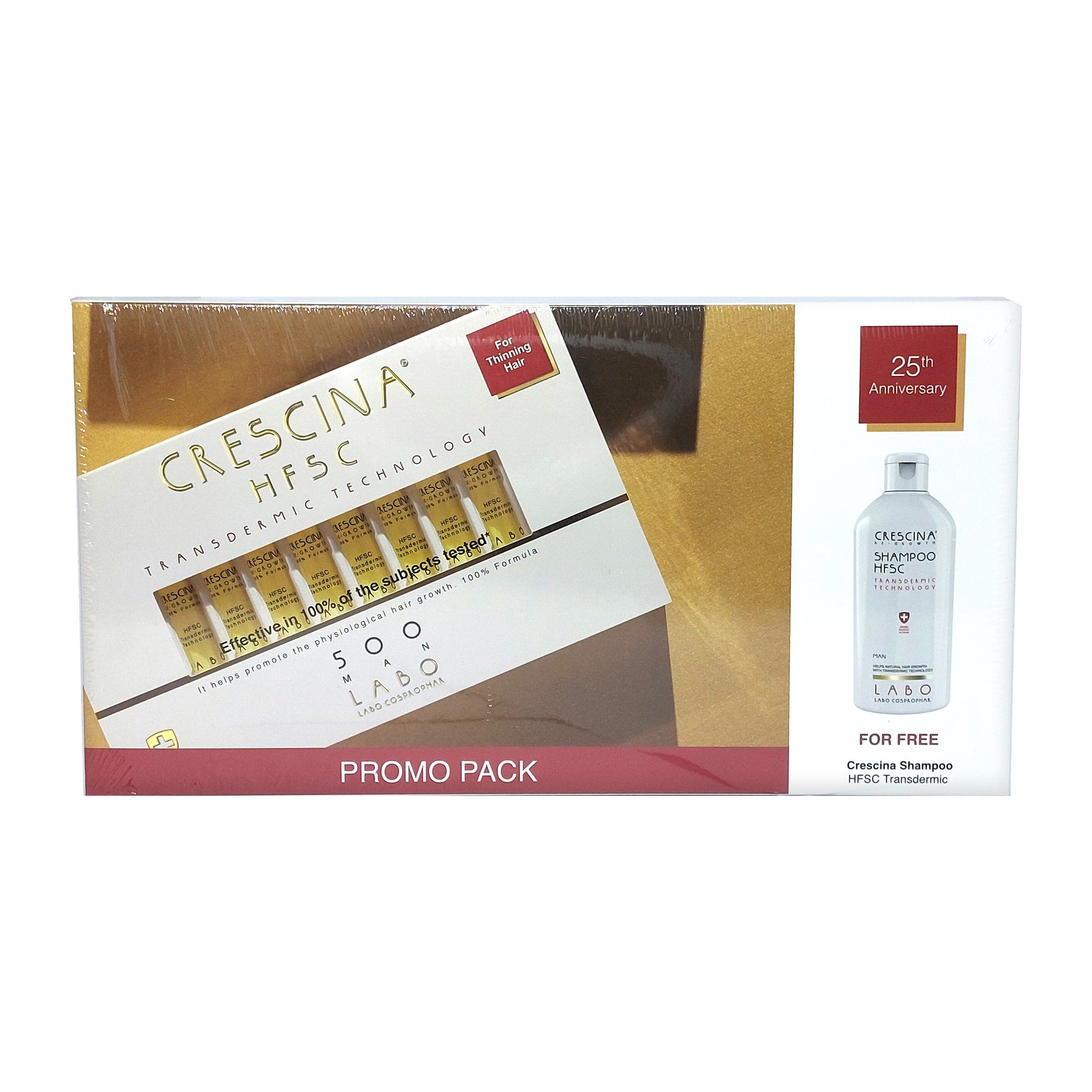 Crescina HFSC Transdermic 500 MAN 20x3.5 ml + Shampoo 200 ml Promopack