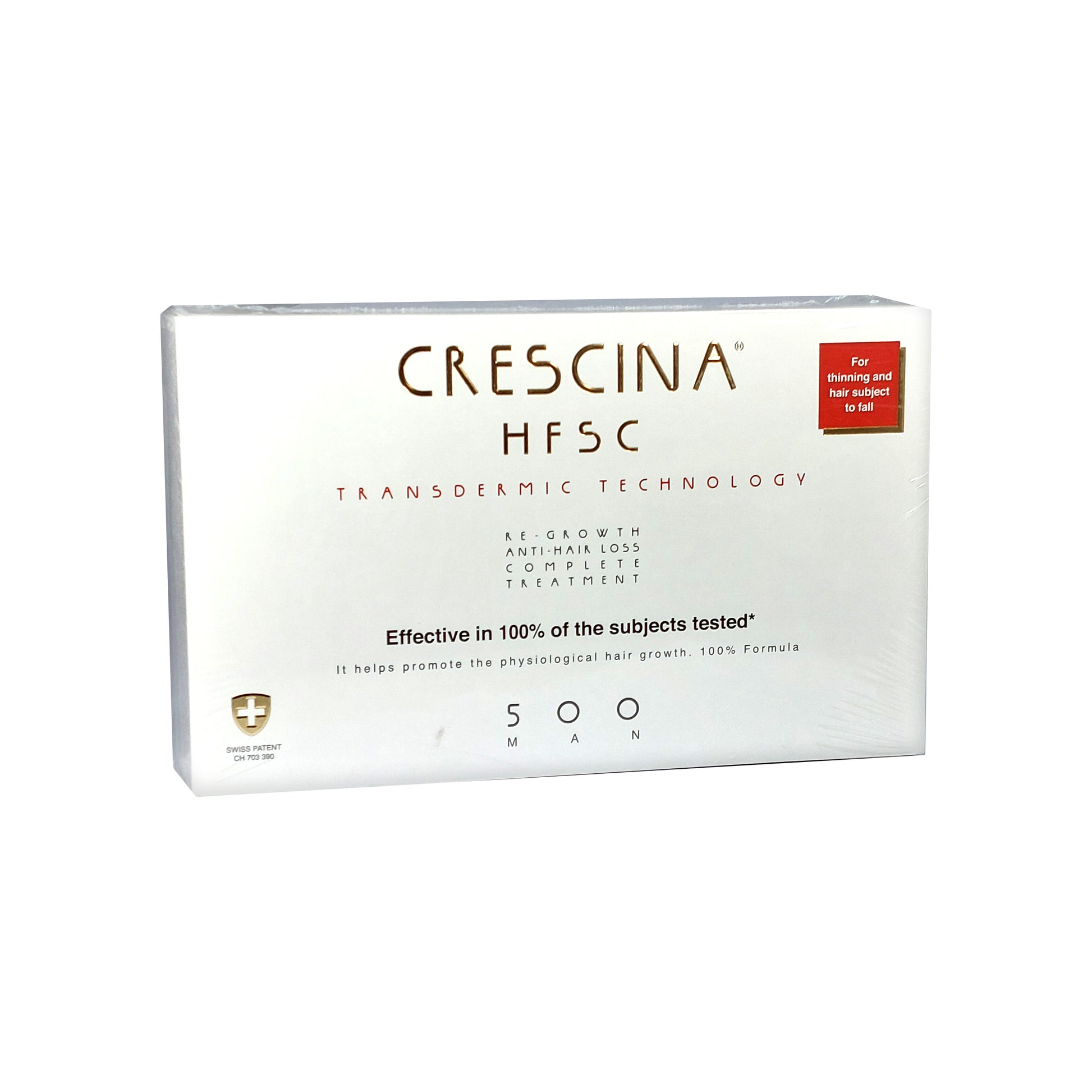 Crescina HFSC Transdermic 500 MAN 100% Complete Treatment Anti-Hair Loss, 20x3.5 ml