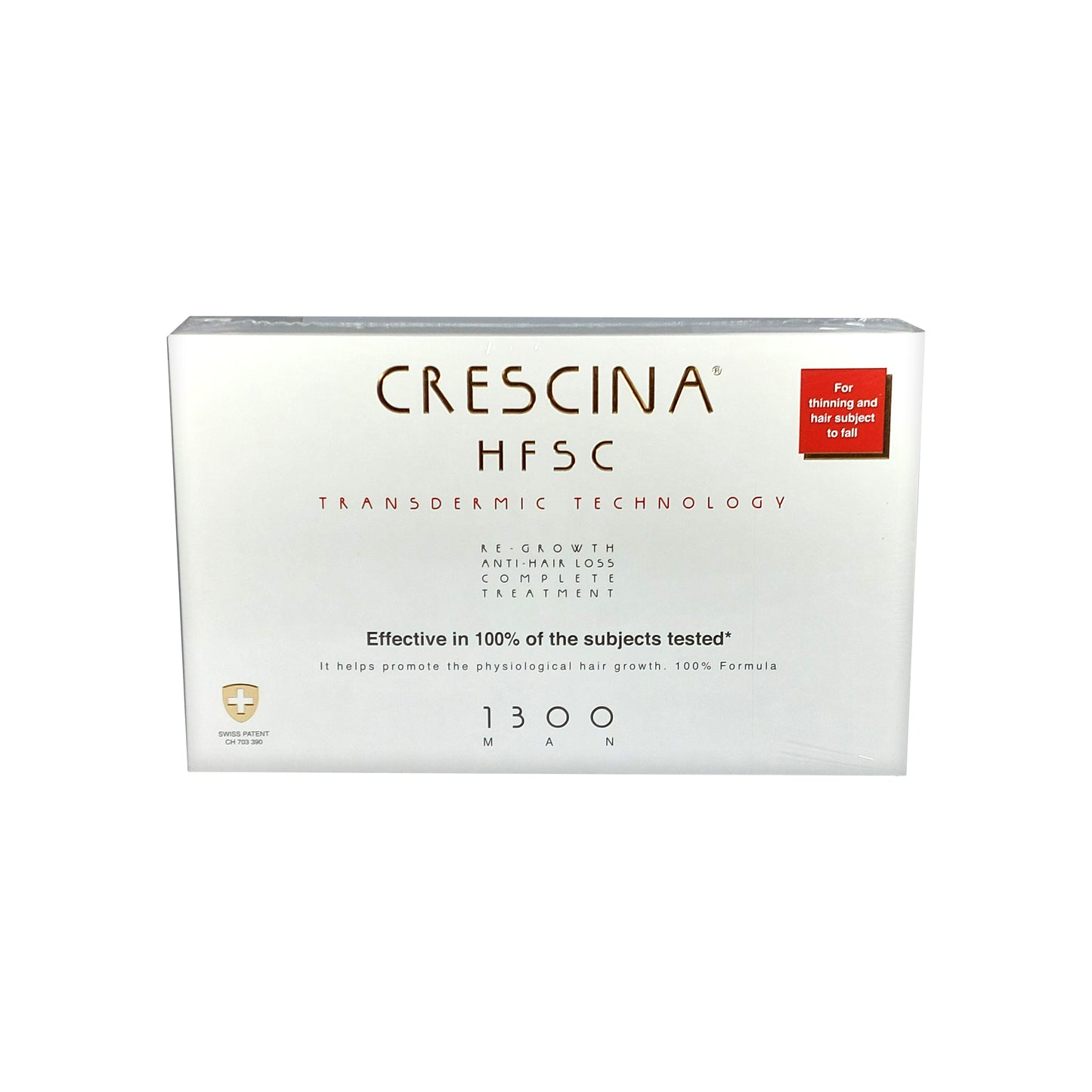 Crescina HFSC Transdermic 1300 MAN 100% Complete Treatment Anti-Hair Loss, 20x3.5 ml