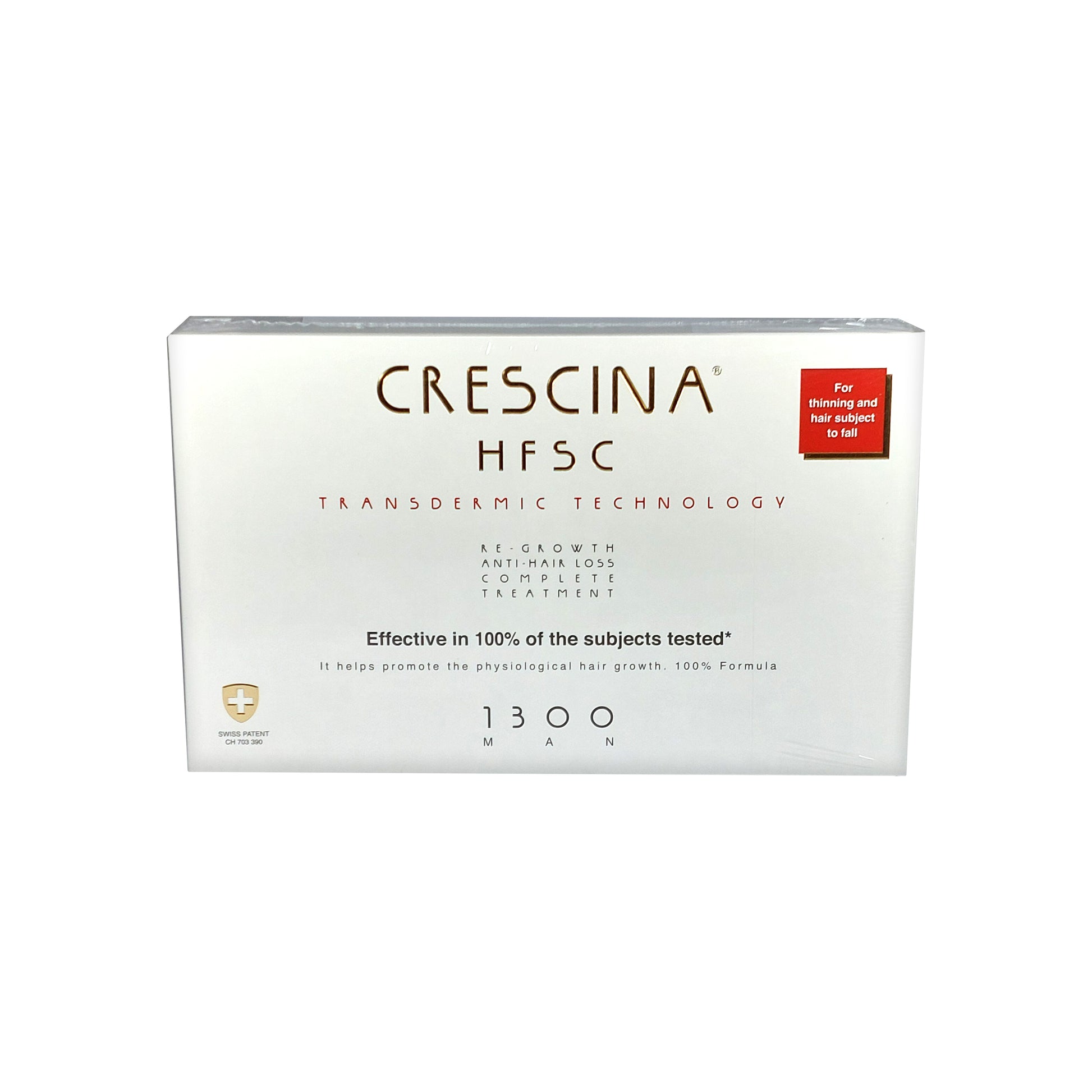 Crescina HFSC Transdermic 1300 MAN 100% Complete Treatment Anti-Hair Loss, 20x3.5 ml