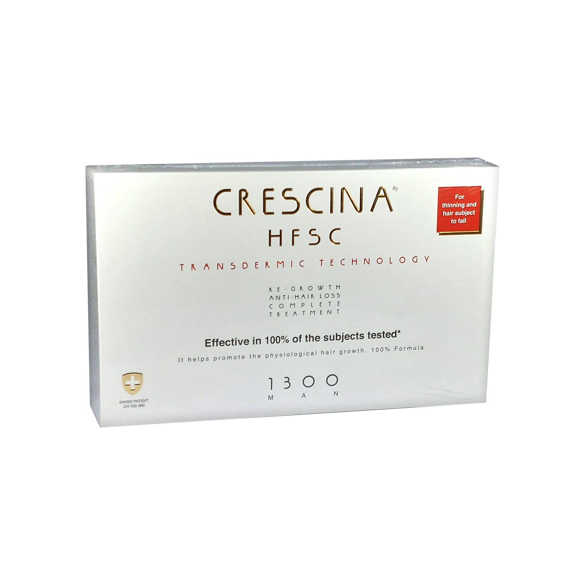Crescina HFSC Transdermic 1300 MAN 100% Complete Treatment Anti-Hair Loss, 20x3.5 ml