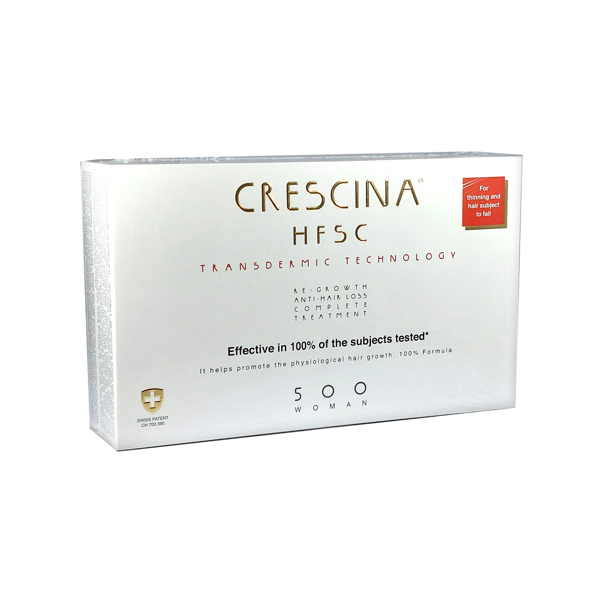 Crescina HFSC Transdermic 500 WOMAN 100% Complete Treatment Anti-Hair Loss, 20x3,5 ml