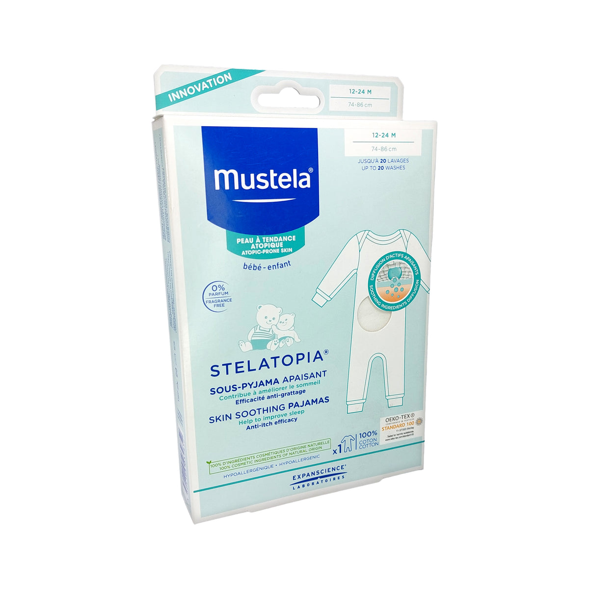 Mustela Baby Stelatopia Skin Soothing Pajamas 12-24 Monate, 1 Stk