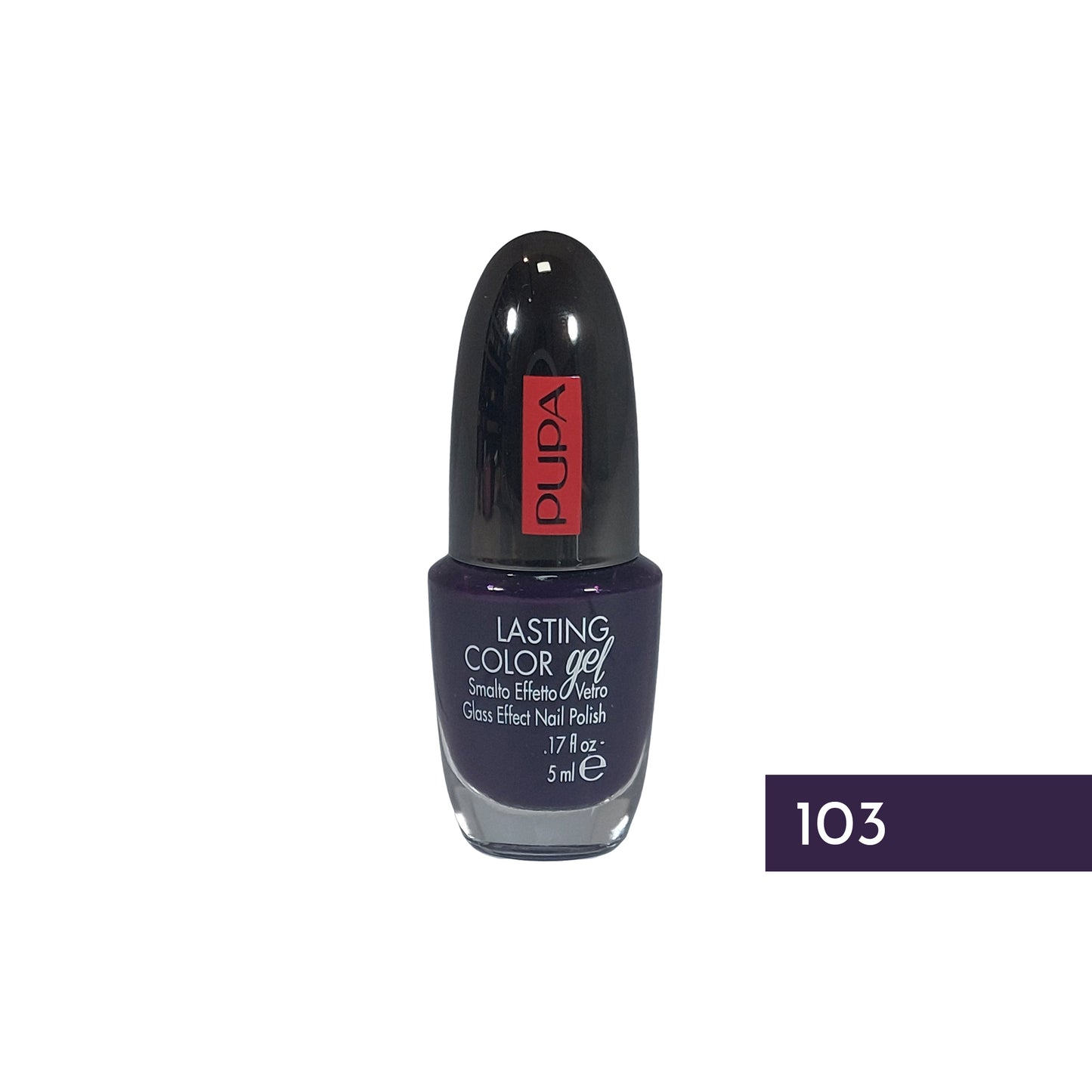 Pupa Lasting Color Gel Glass Effect Nail Polish Nr.103 Aubergine, 5 ml