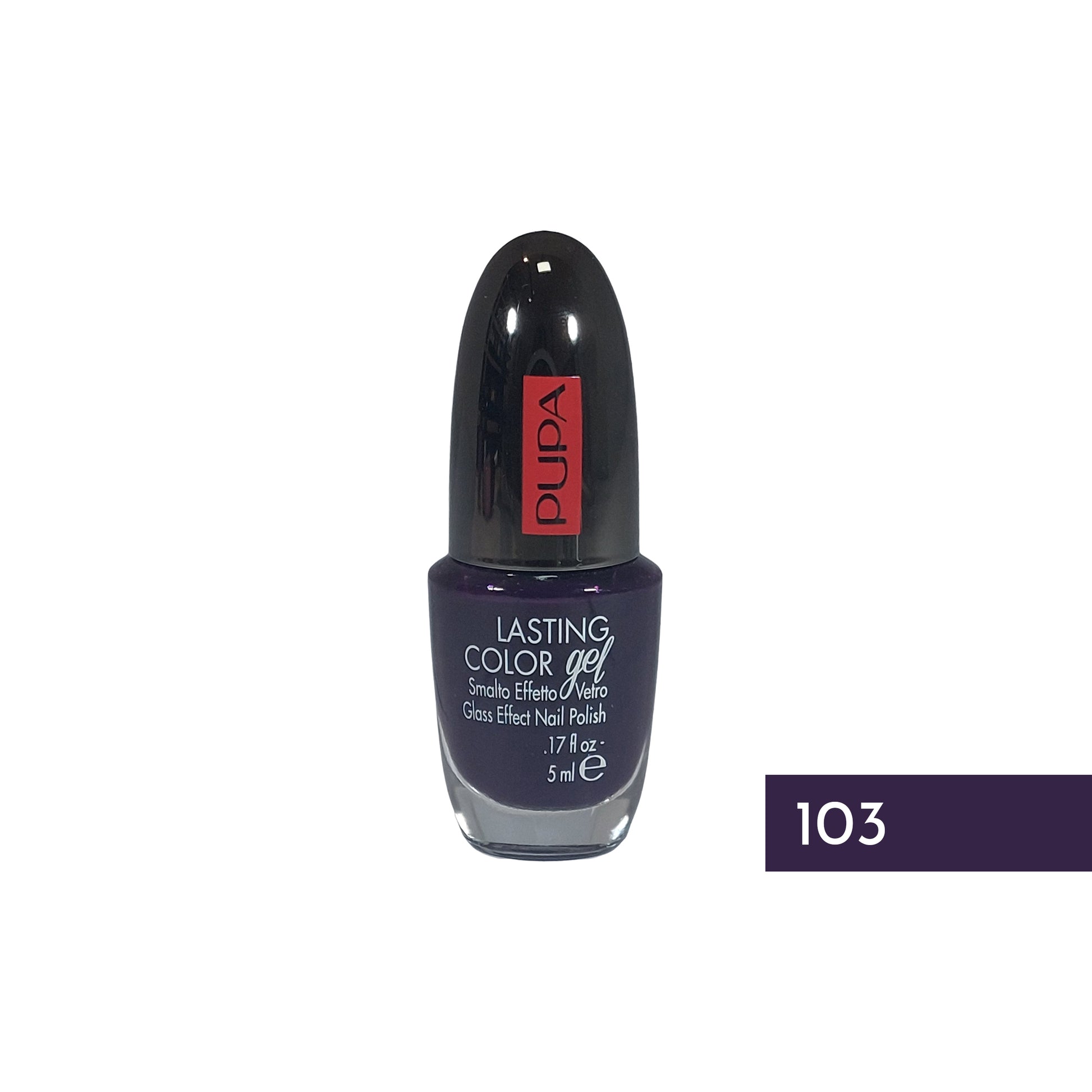 Pupa Lasting Color Gel Glass Effect Nail Polish Nr.103 Aubergine, 5 ml